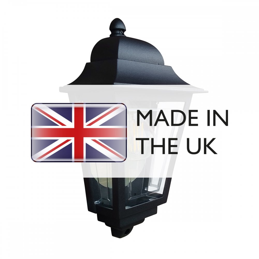 DECO-LANE7-BLACK Deco Lane 1 Light Outdoor Half Wall Lantern Black