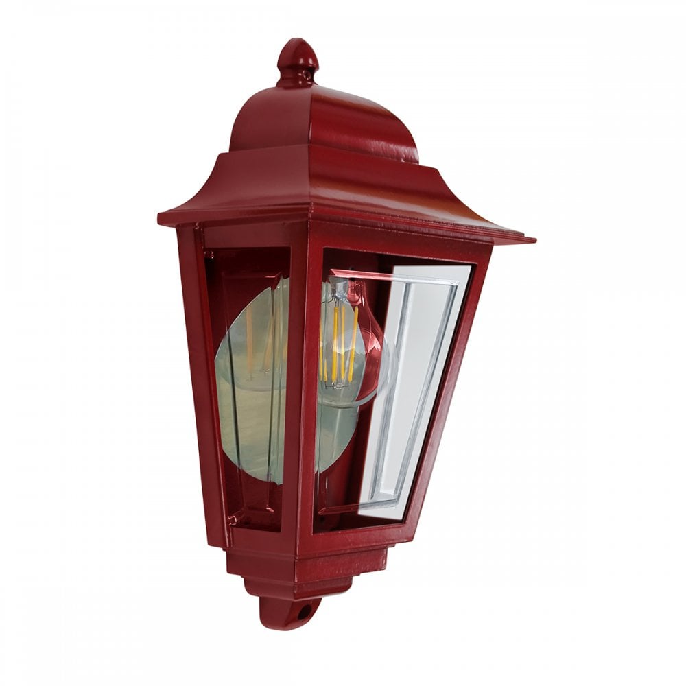 DECO-LANE7-RED Deco Lane 1 Light Outdoor Half Wall Lantern Red