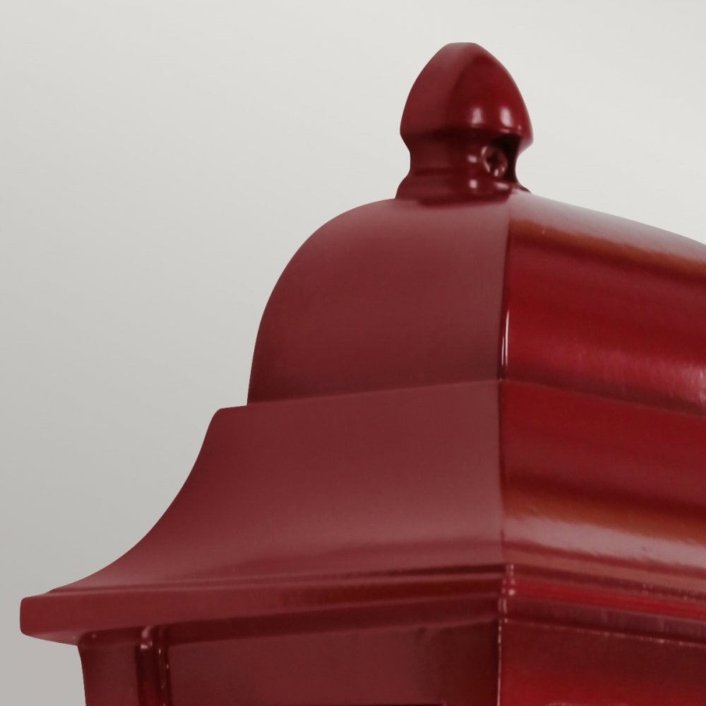 DECO-LANE7-RED Deco Lane 1 Light Outdoor Half Wall Lantern Red