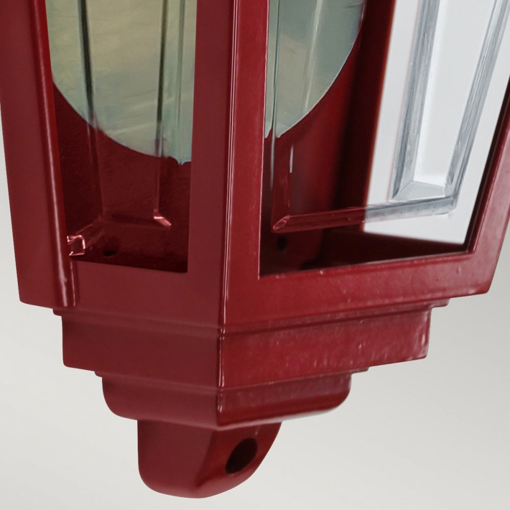 DECO-LANE7-RED Deco Lane 1 Light Outdoor Half Wall Lantern Red