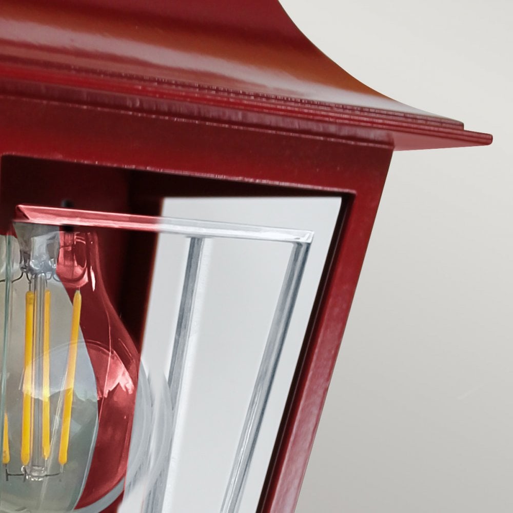 DECO-LANE7-RED Deco Lane 1 Light Outdoor Half Wall Lantern Red