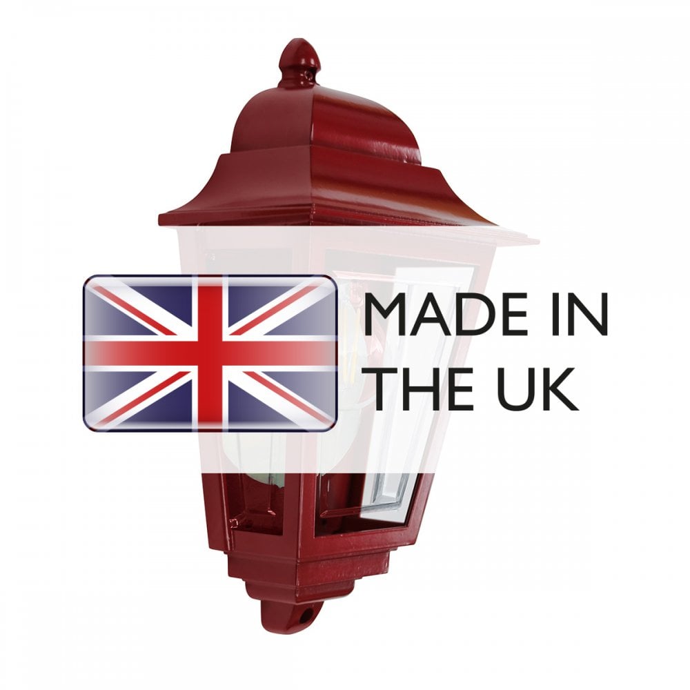 DECO-LANE7-RED Deco Lane 1 Light Outdoor Half Wall Lantern Red