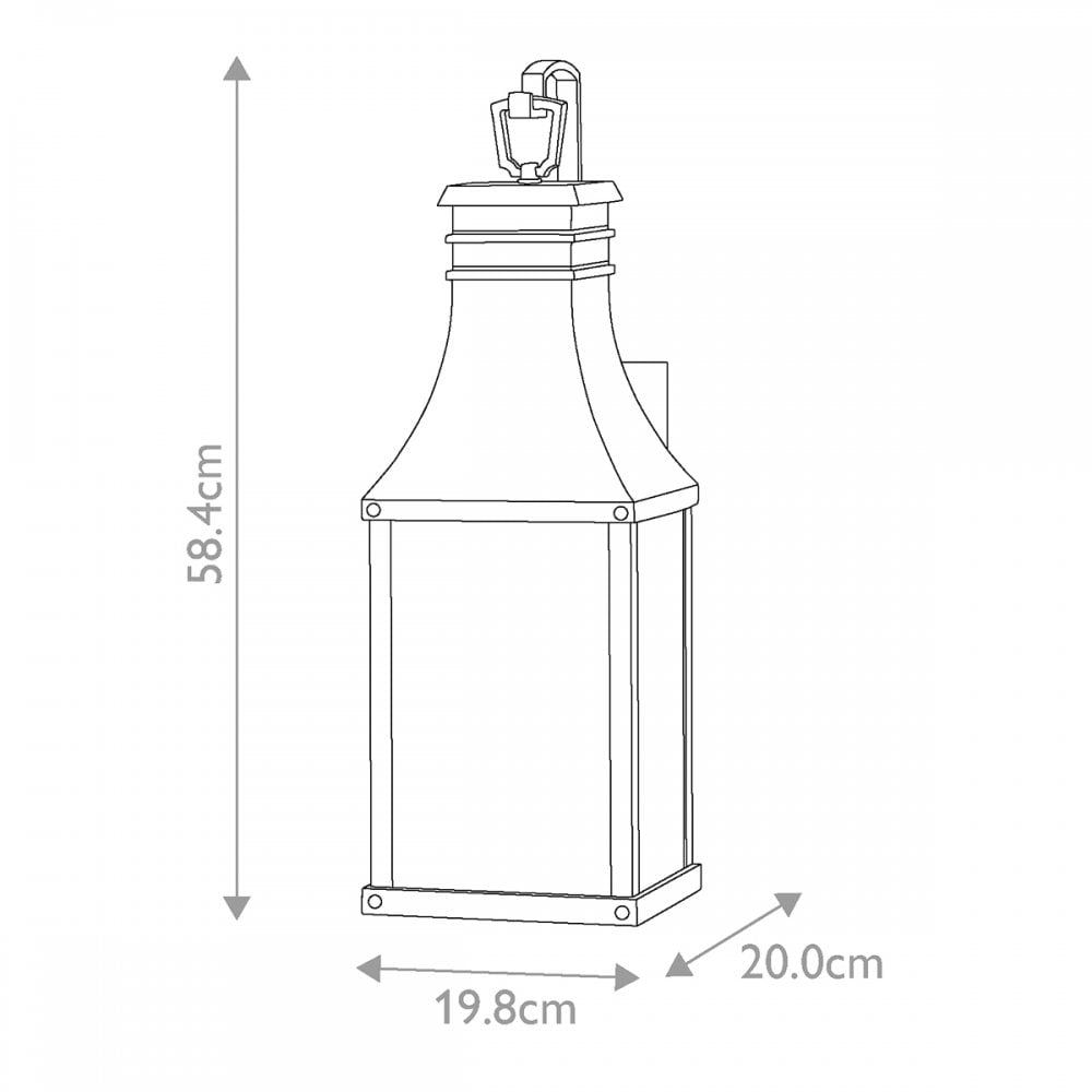 HK-BEACON-HILL-M-MB Beacon Hill 2 Light Outdoor Medium Wall Lantern Museum Black