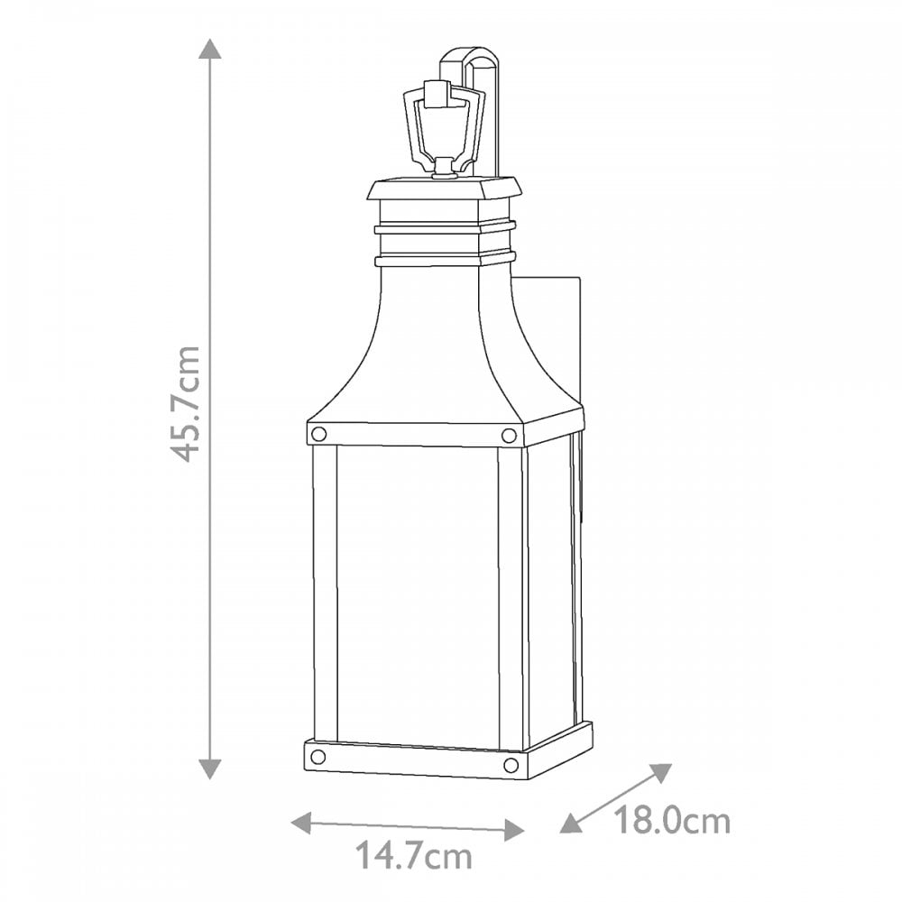 HK-BEACON-HILL-S-MB Beacon Hill 1 Light Outdoor Small Wall Lantern Museum Black