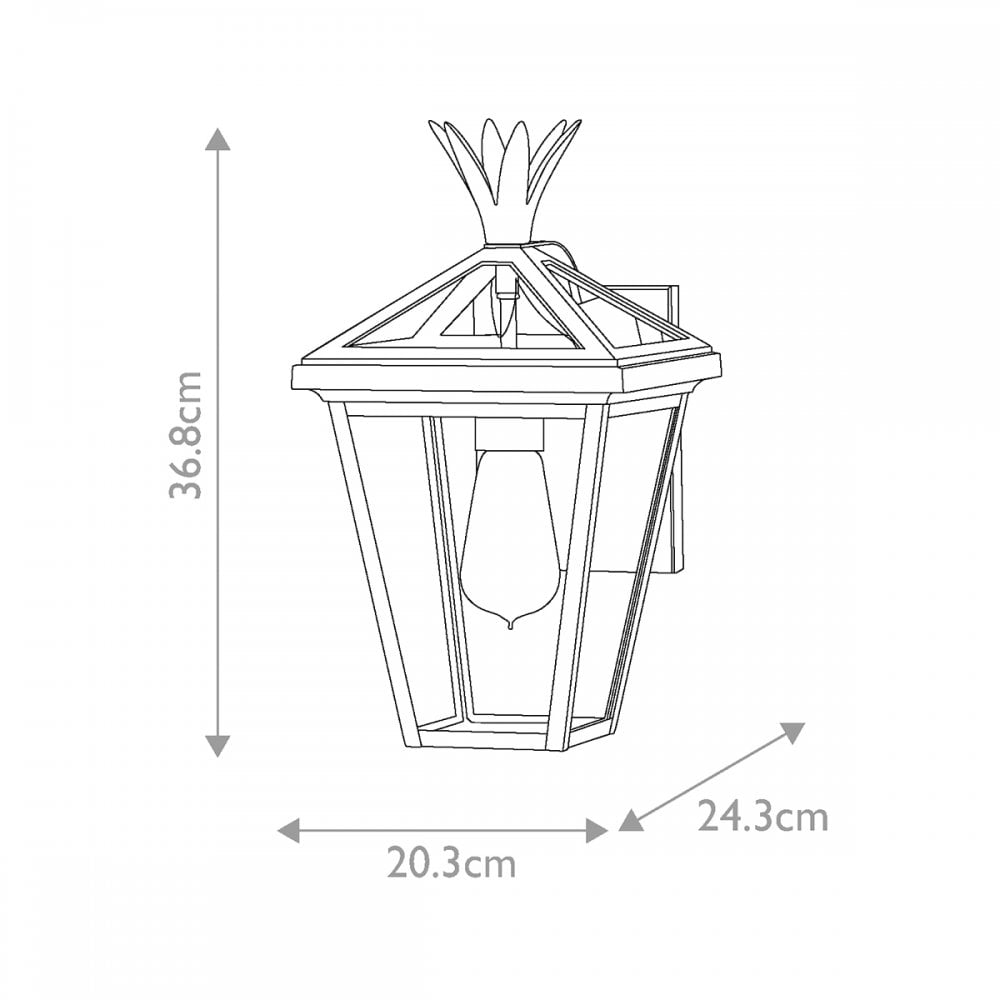 HK-PALMA-S-BU Palma 1 Light Outdoor Small Wall Lantern Burnished Bronze