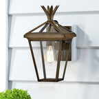 HK-PALMA-S-BU Palma 1 Light Outdoor Small Wall Lantern Burnished Bronze