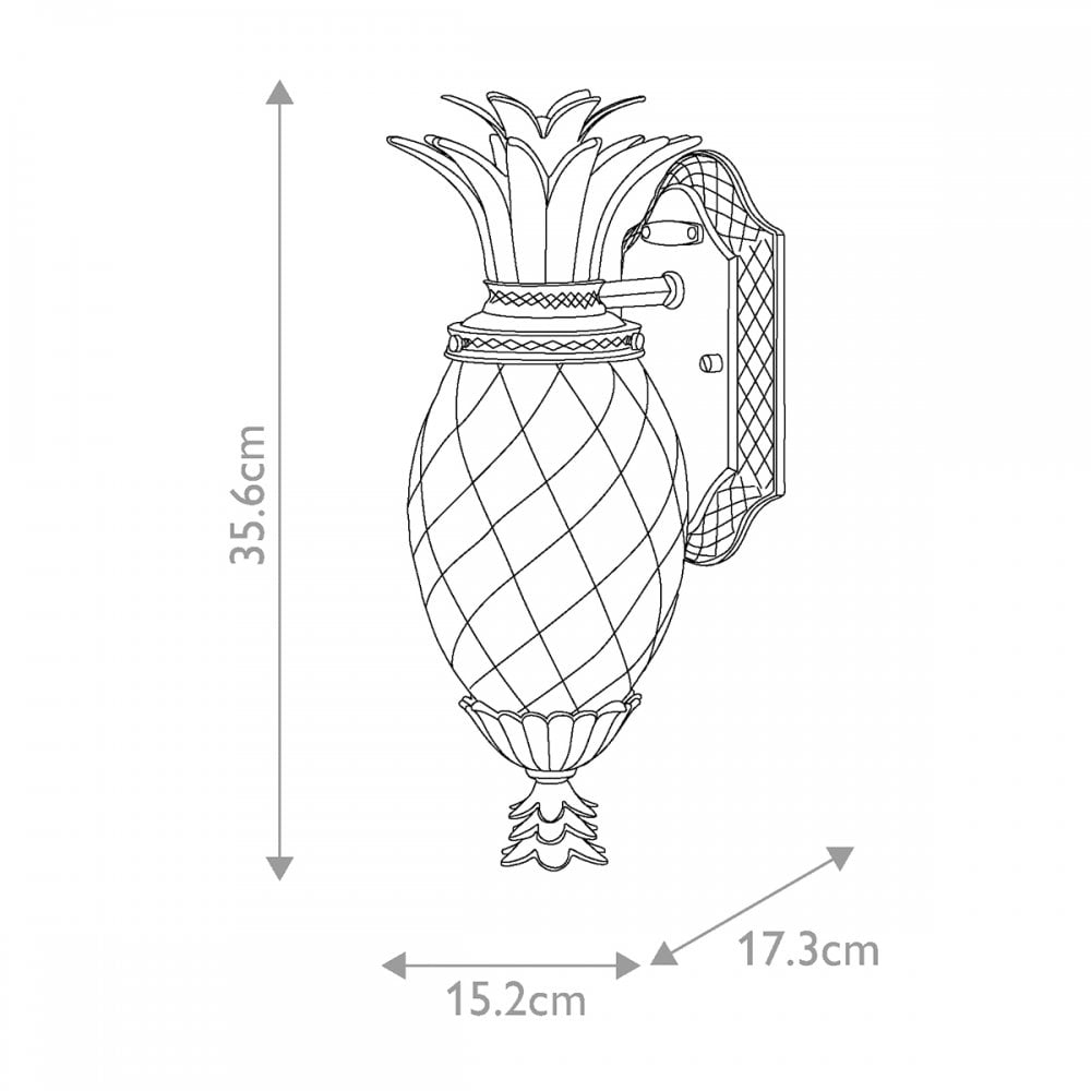 HK-PLANTATION-S-MB Plantation 1 Light Outdoor Small Wall Lantern Museum Black
