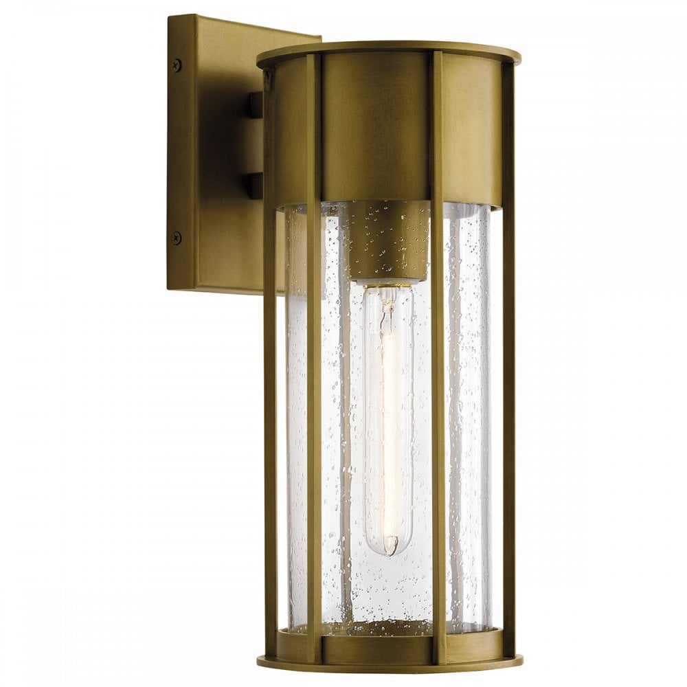 KL-CAMILLO-M-PNBR Camillo 1 Light Outdoor Medium Wall Lantern Painted Natural Brass