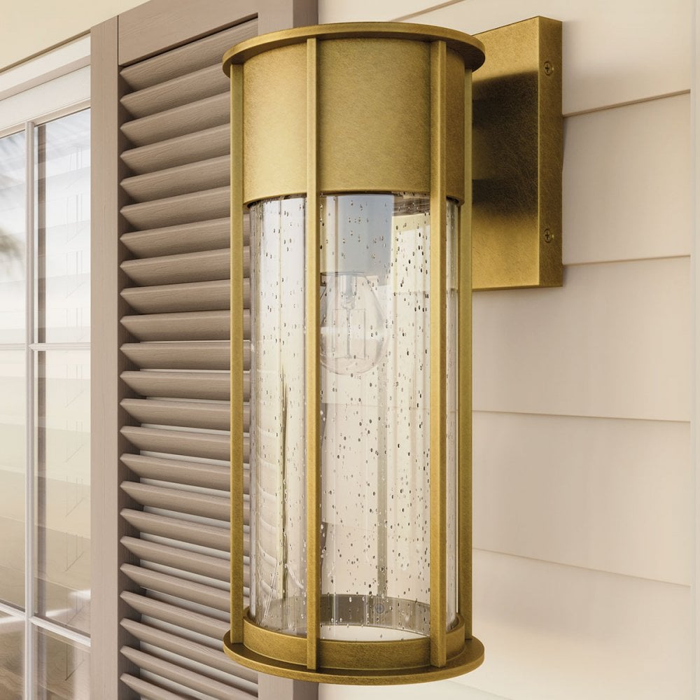 KL-CAMILLO-M-PNBR Camillo 1 Light Outdoor Medium Wall Lantern Painted Natural Brass