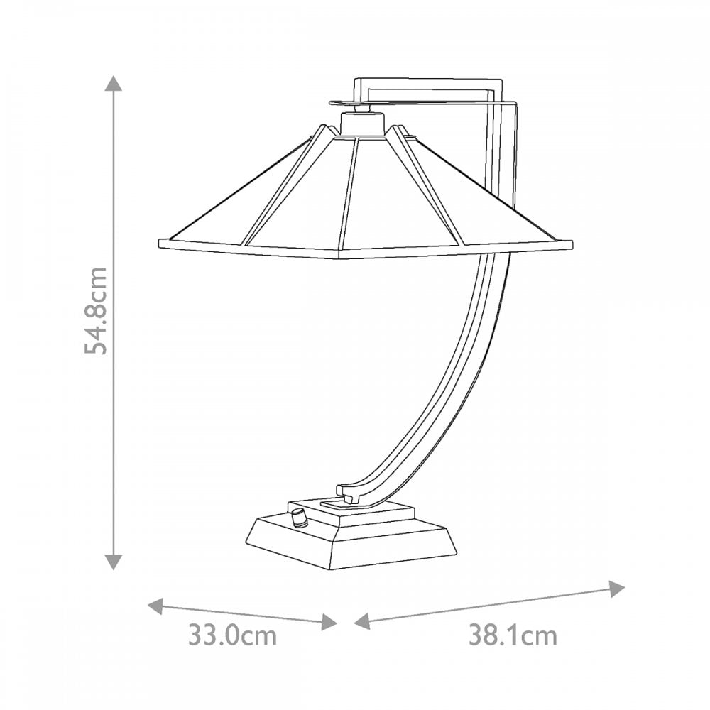 QZ-POMEROY-TL Pomeroy 1 Light Table Lamp Western Bronze with Art Glass Shade