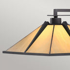 QZ-POMEROY-TL Pomeroy 1 Light Table Lamp Western Bronze with Art Glass Shade