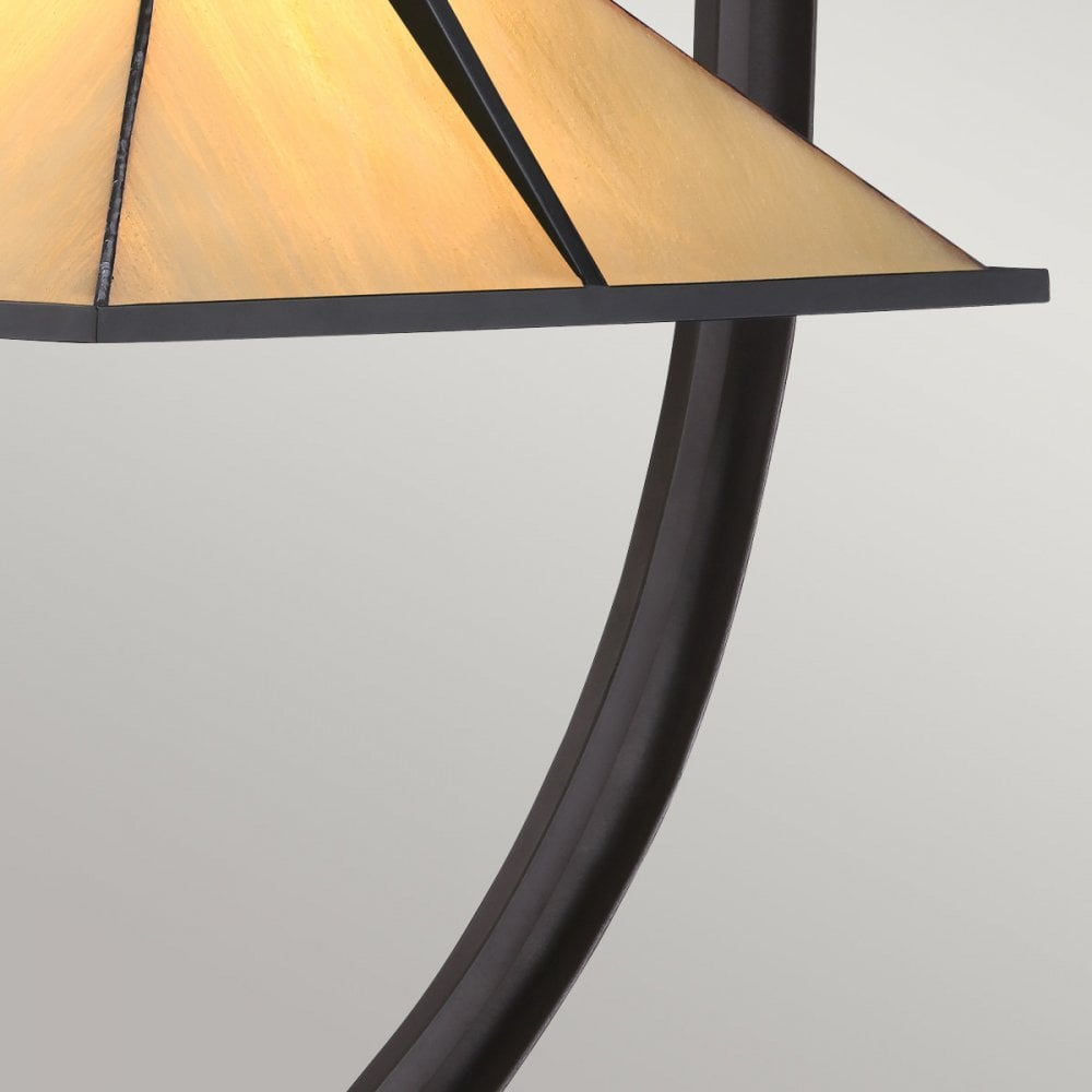 QZ-POMEROY-TL Pomeroy 1 Light Table Lamp Western Bronze with Art Glass Shade