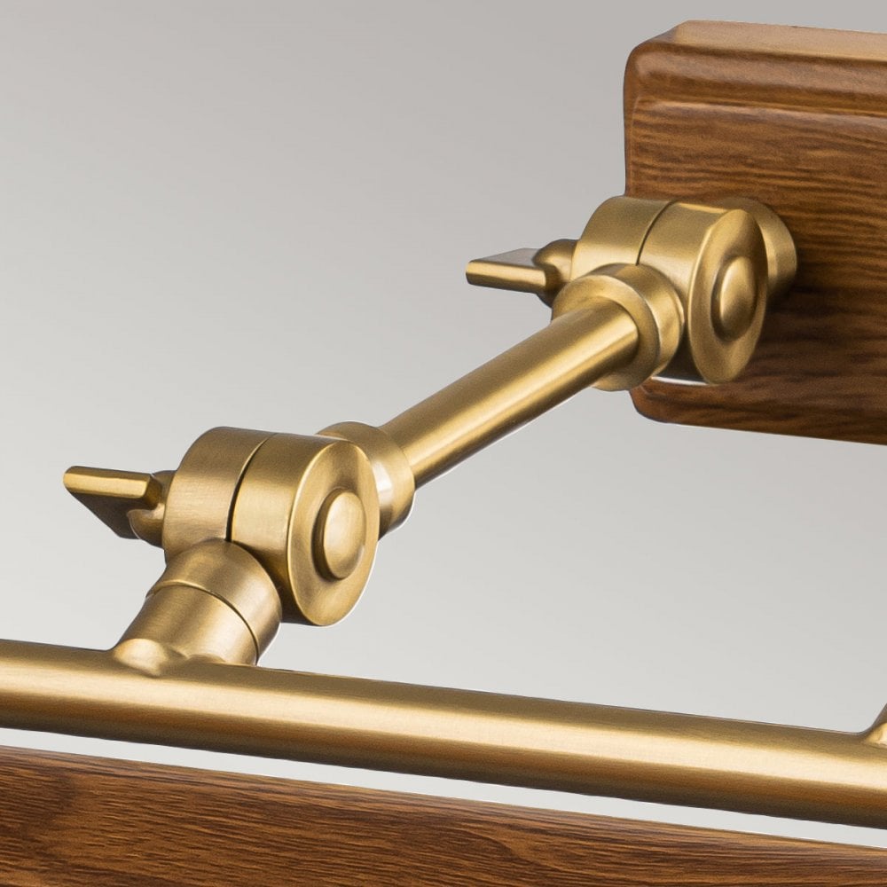 WINCHFIELD-PLL-AB-OAK Winchfield 4 Light Large Picture Light Aged Brass & Oak Effect