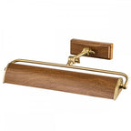 WINCHFIELD-PLM-AB-OAK Winchfield 2 Light Medium Picture Light Aged Brass & Oak Effect