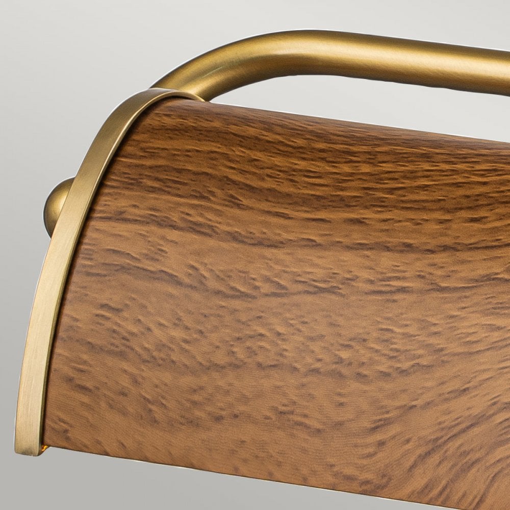 WINCHFIELD-PLM-AB-OAK Winchfield 2 Light Medium Picture Light Aged Brass & Oak Effect
