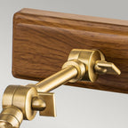 WINCHFIELD-PLM-AB-OAK Winchfield 2 Light Medium Picture Light Aged Brass & Oak Effect