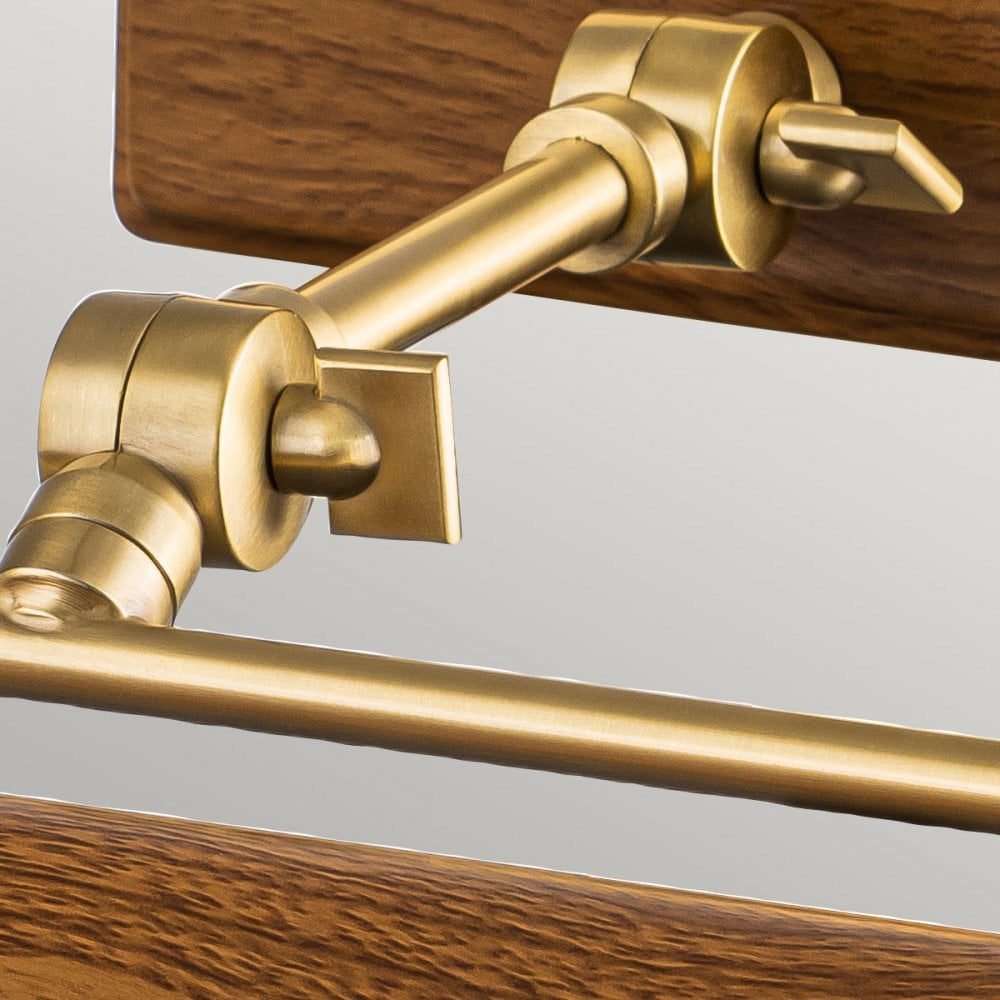 WINCHFIELD-PLM-AB-OAK Winchfield 2 Light Medium Picture Light Aged Brass & Oak Effect