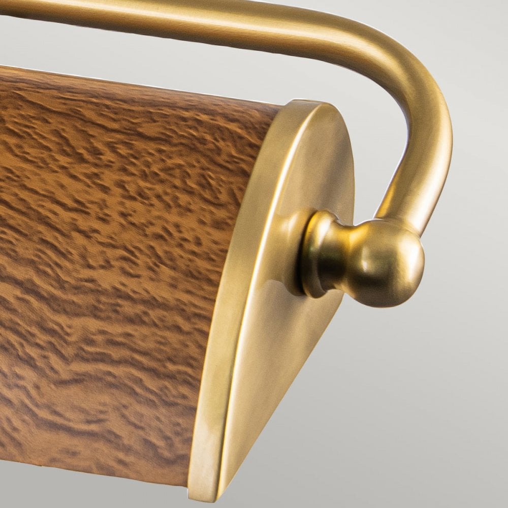 WINCHFIELD-PLM-AB-OAK Winchfield 2 Light Medium Picture Light Aged Brass & Oak Effect