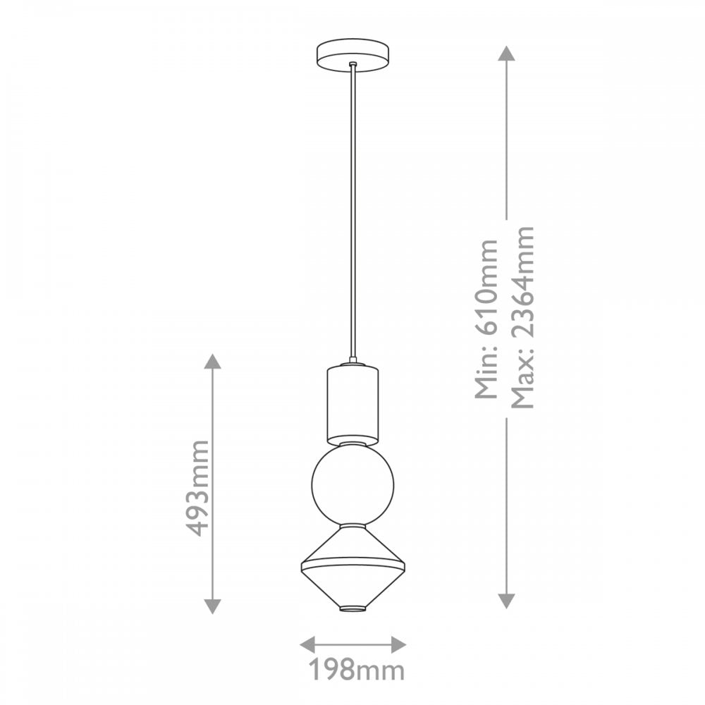 ALM-BIJOU-P3-MB Bijou LED Pendant Matte Black