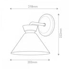 ALM-HALSTON-1WB-BK Halston 1 Light Wall Light Matte Black
