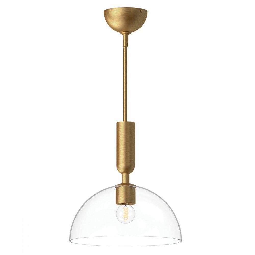 ALM-JUDE-P-GD-CL Jude 1 Light Pendant Brushed Gold