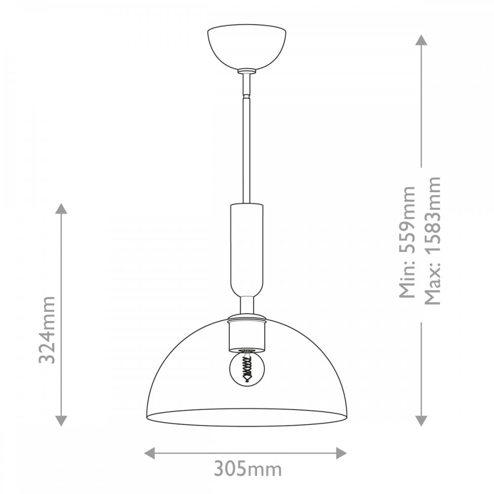 ALM-JUDE-P-GD-CL Jude 1 Light Pendant Brushed Gold
