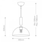 ALM-JUDE-P-GD-CL Jude 1 Light Pendant Brushed Gold