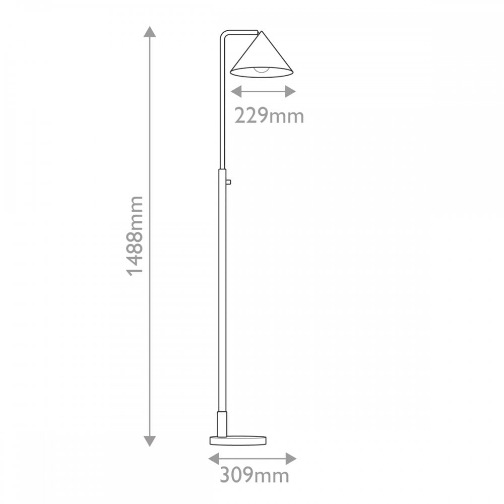 ALM-REMYCK-FL-BK Remyck 1 Light Floor Lamp Matte Black