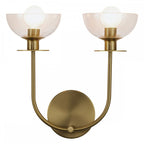 ALM-SYLVIA-2WB-BG-CL Sylvia 2 Light Wall Light Brushed Gold
