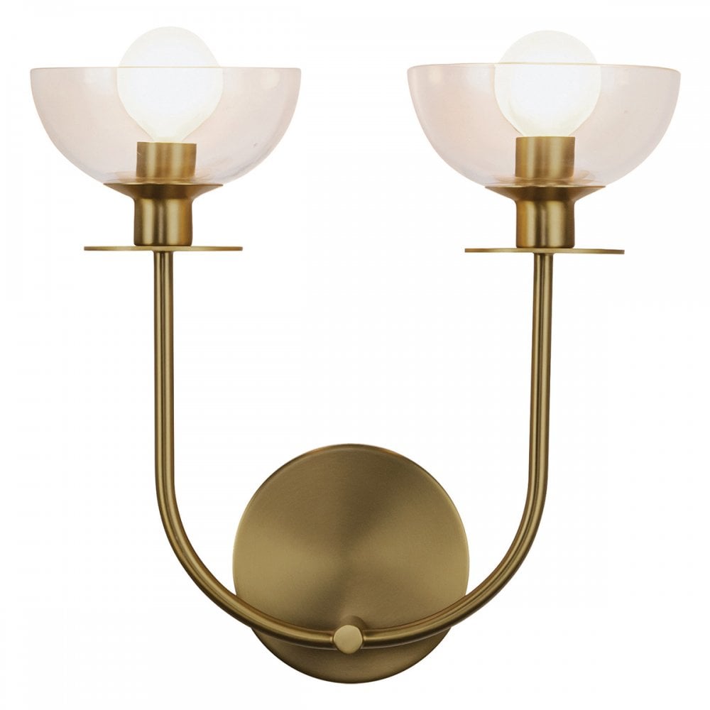 ALM-SYLVIA-2WB-BG-CL Sylvia 2 Light Wall Light Brushed Gold