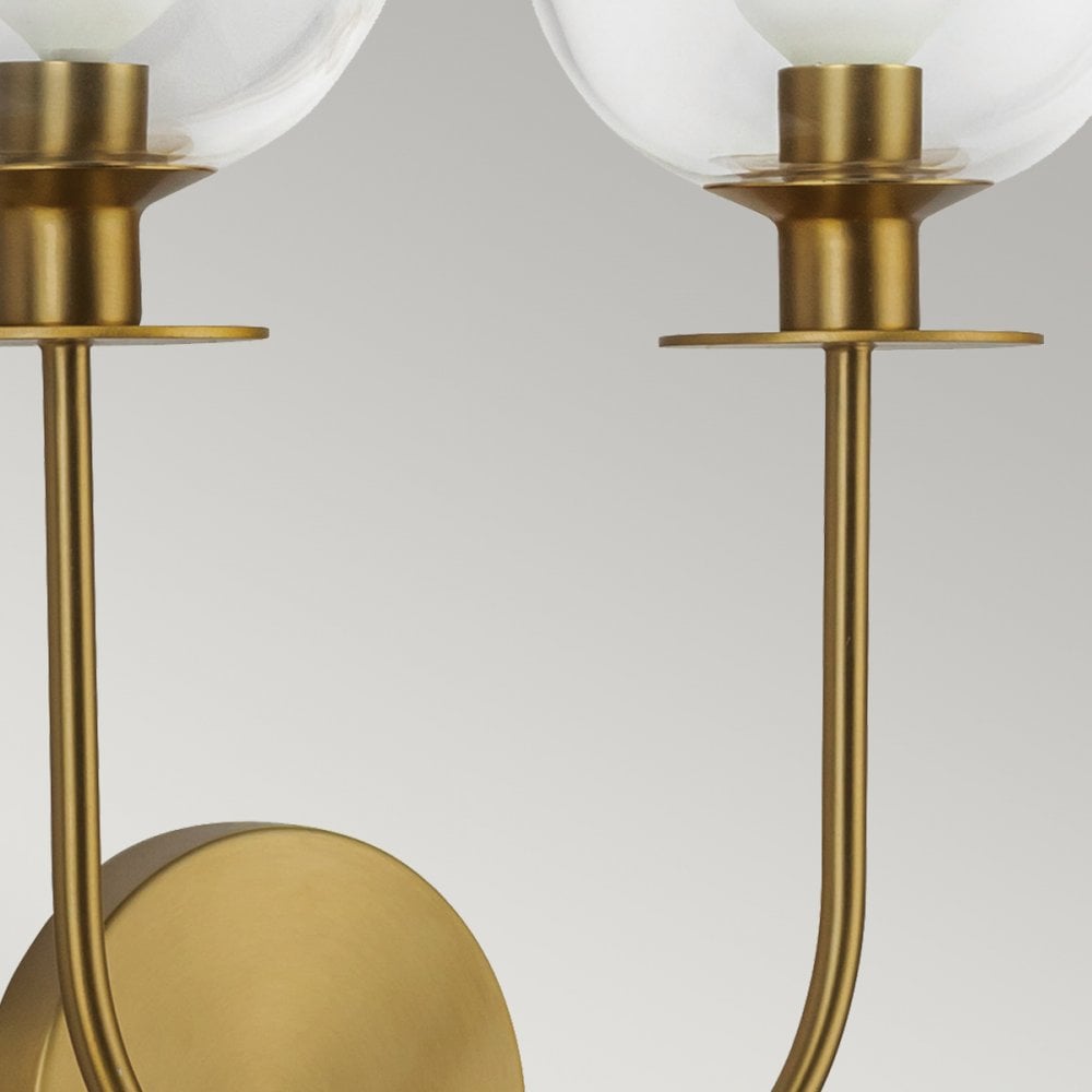 ALM-SYLVIA-2WB-BG-CL Sylvia 2 Light Wall Light Brushed Gold
