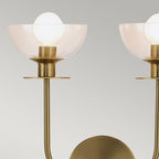 ALM-SYLVIA-2WB-BG-CL Sylvia 2 Light Wall Light Brushed Gold