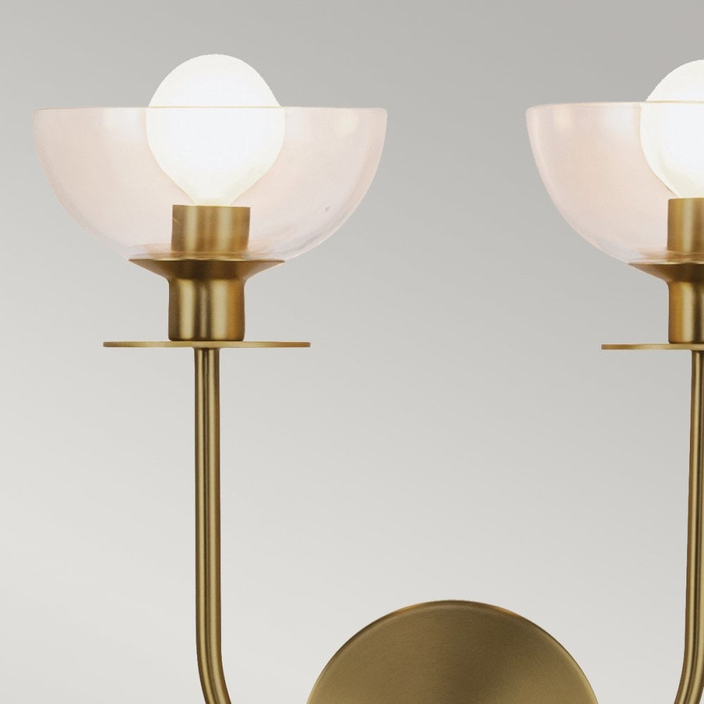 ALM-SYLVIA-2WB-BG-CL Sylvia 2 Light Wall Light Brushed Gold