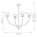ALM-SYLVIA4-BG-CL Sylvia 4 Light Chandelier Brushed Gold