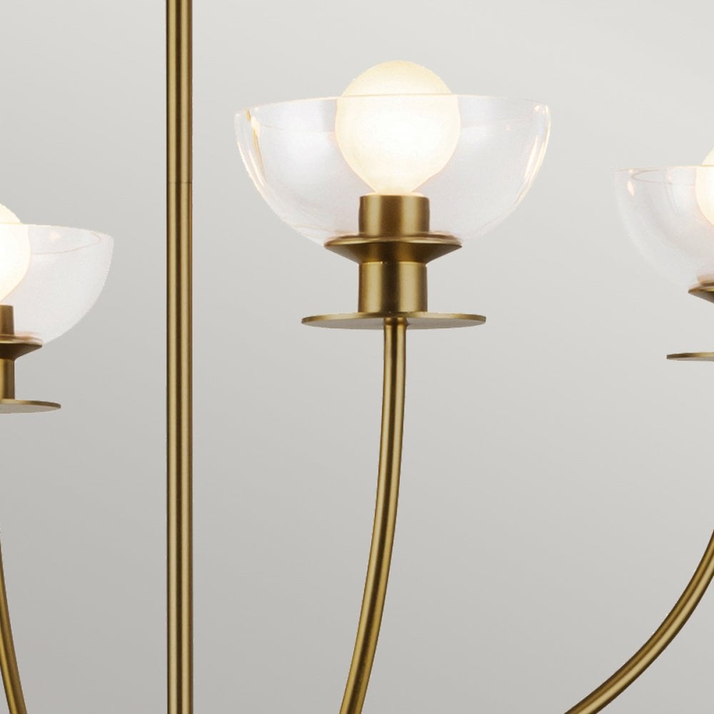 ALM-SYLVIA4-BG-CL Sylvia 4 Light Chandelier Brushed Gold