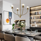 ALM-SYLVIA4-BG-CL Sylvia 4 Light Chandelier Brushed Gold