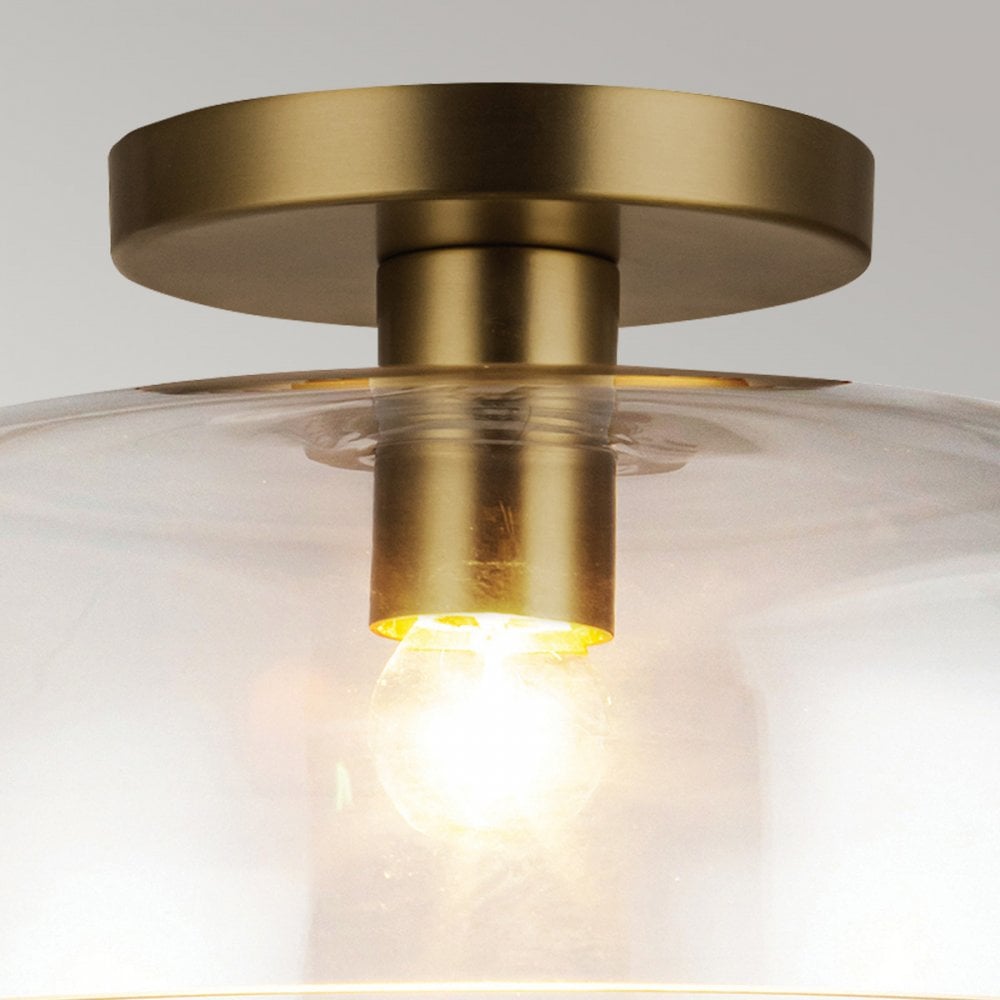 ALM-SYLVIA-SF-BG-CL Sylvia 1 Light Semi-Flush Brushed Gold
