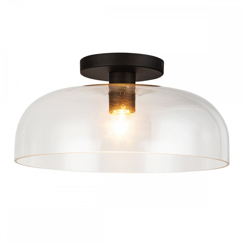 ALM-SYLVIA-SF-BK-CL Sylvia 1 Light Semi-Flush Matte Black