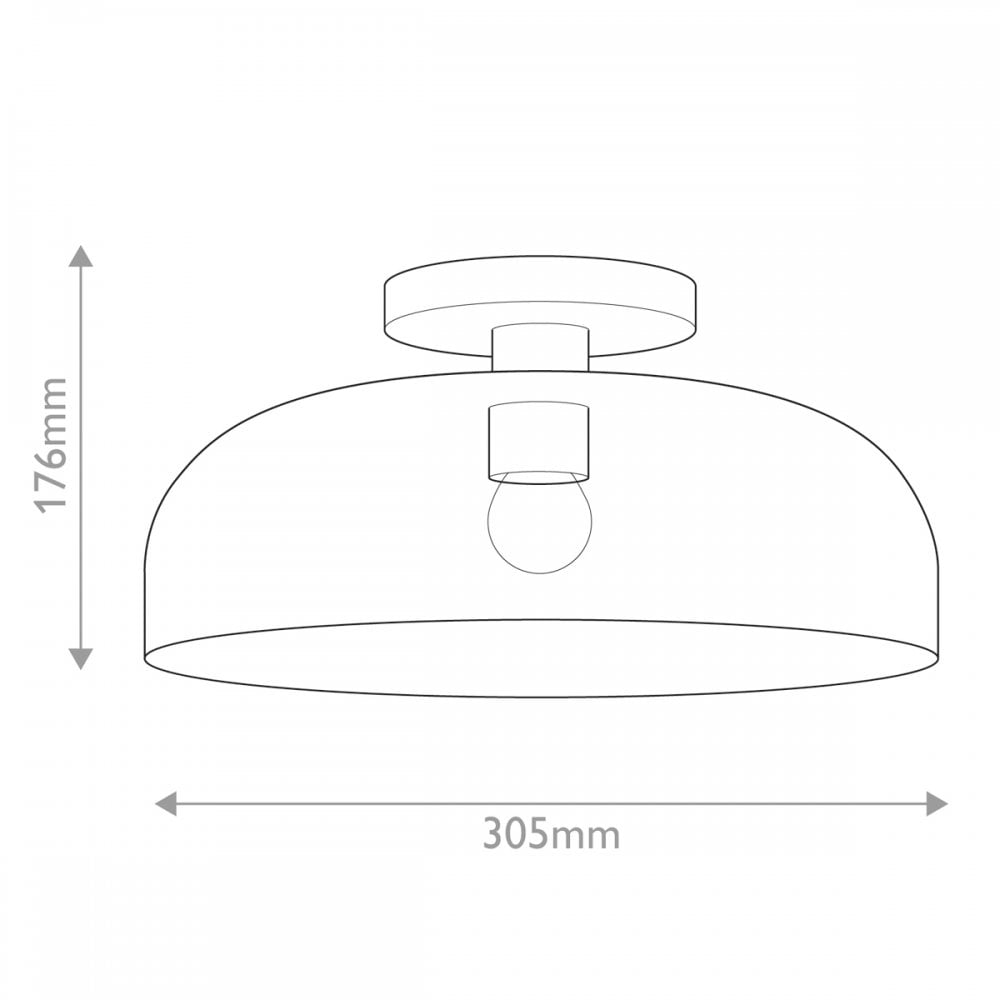 ALM-SYLVIA-SF-BK-CL Sylvia 1 Light Semi-Flush Matte Black