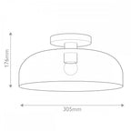 ALM-SYLVIA-SF-BK-CL Sylvia 1 Light Semi-Flush Matte Black