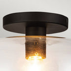 ALM-SYLVIA-SF-BK-CL Sylvia 1 Light Semi-Flush Matte Black