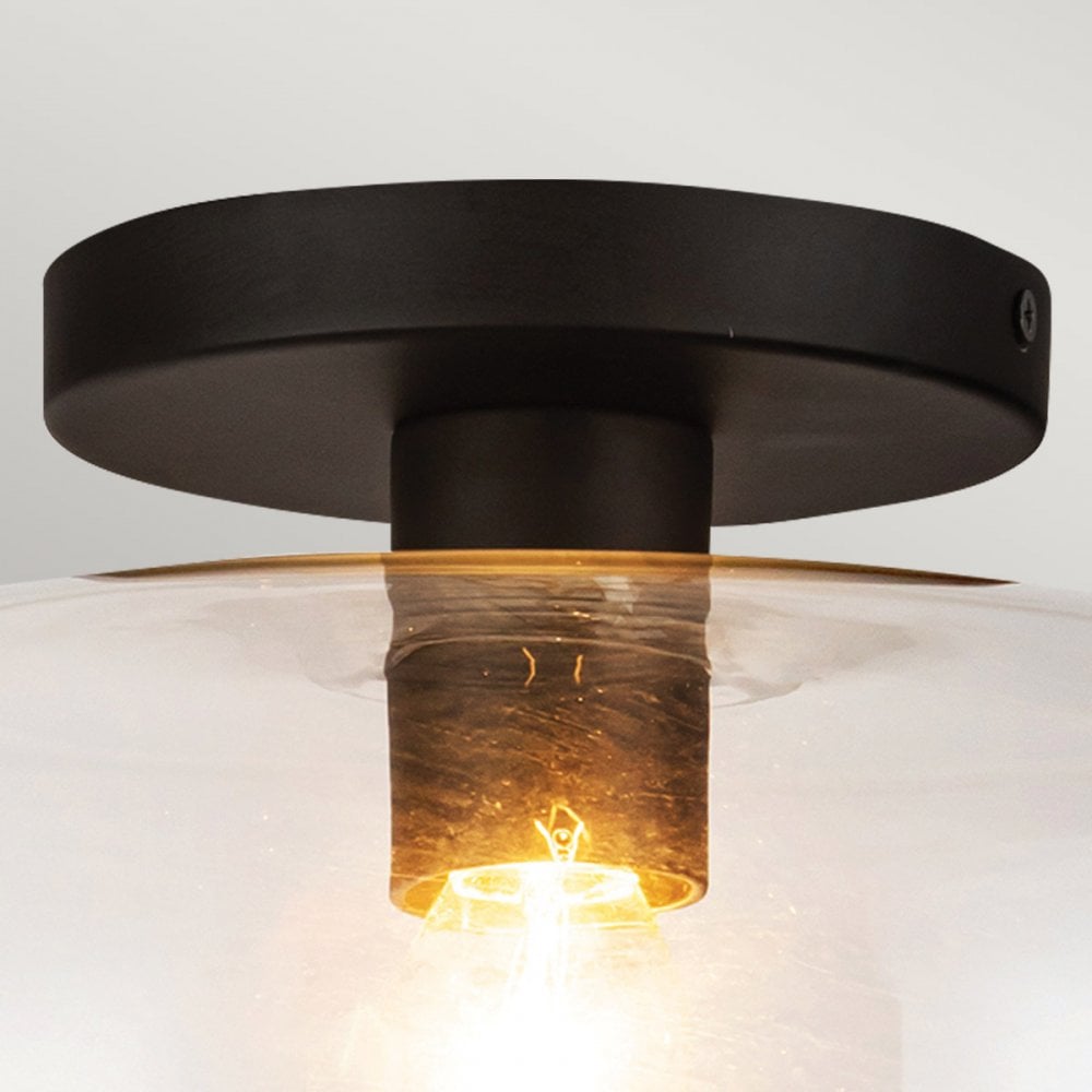 ALM-SYLVIA-SF-BK-CL Sylvia 1 Light Semi-Flush Matte Black