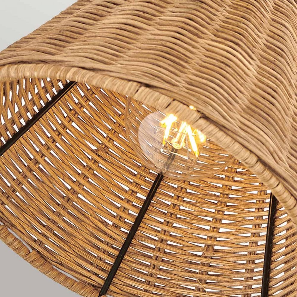 HK-ARTI-1W-BK-NR Arti 1 Light Wall Light Black, Natural Rattan Shade (S)