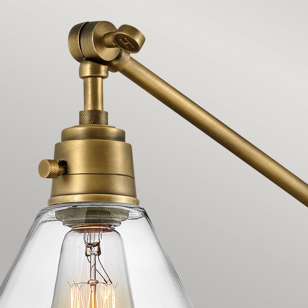 HK-ARTI-1W-HB-CG Arti 1 Light Wall Light Heritage Brass, Clear Glass Shade