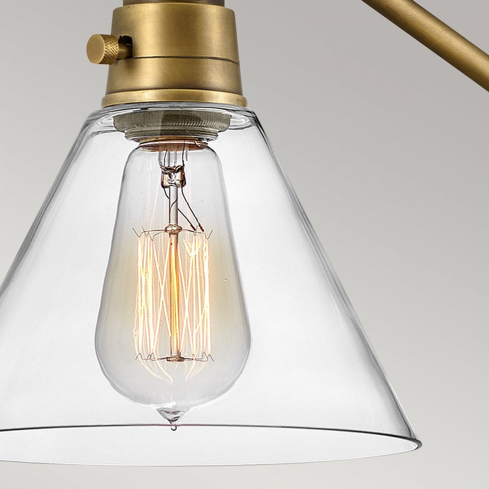 HK-ARTI-1W-HB-CG Arti 1 Light Wall Light Heritage Brass, Clear Glass Shade