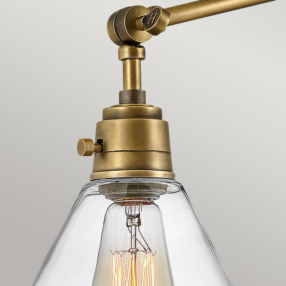 HK-ARTI-1W-HB-CG Arti 1 Light Wall Light Heritage Brass, Clear Glass Shade