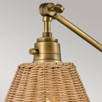 HK-ARTI-1W-HB-NR Arti 1 Light Wall Light Heritage Brass, Natural Rattan Shade