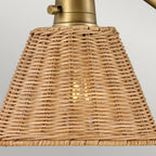 HK-ARTI-1W-HB-NR Arti 1 Light Wall Light Heritage Brass, Natural Rattan Shade
