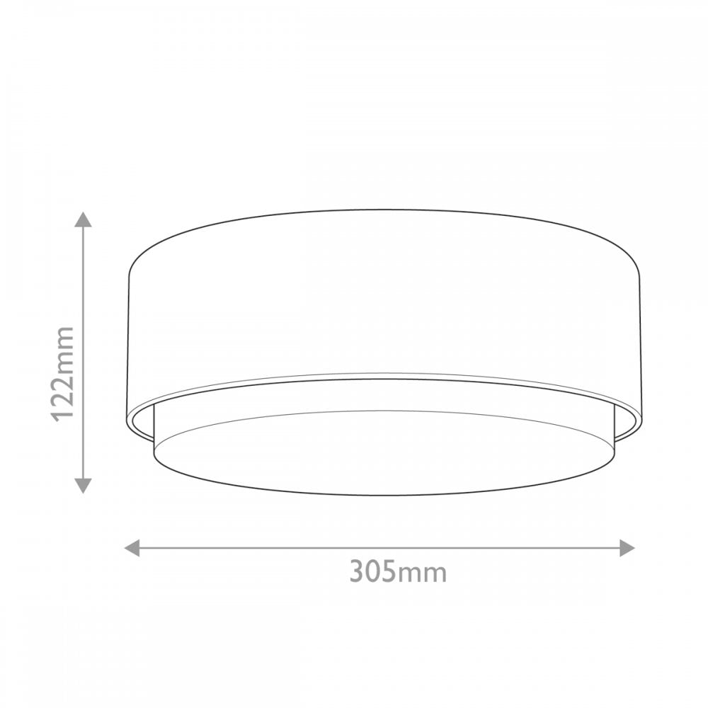 HK-CEDRIC-F-S-BR Cedric 2 Light Flush Lacquered Brass