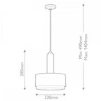 HK-CEDRIC-P-M-BK Cedric 2 Light Medium Pendant Black